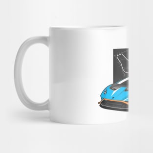 Blue Orange Huracan Supercar Mug